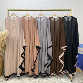 6763# 2024 chiffon adjustable waist abaya ramadan eid mubarak dubai kaftan abayas 的副本