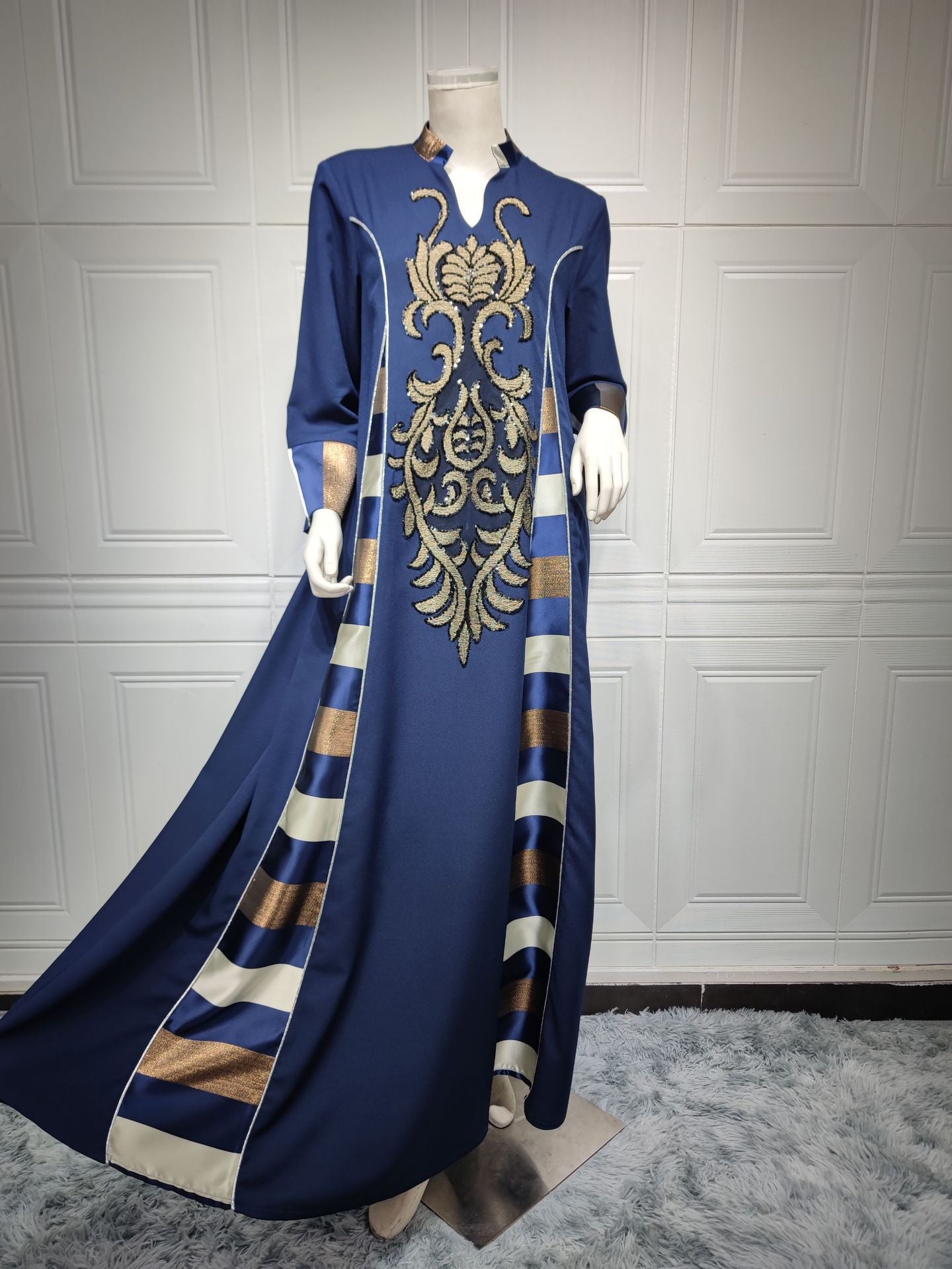 AB052# New burnt flower dress Muslim abaya women's clothing