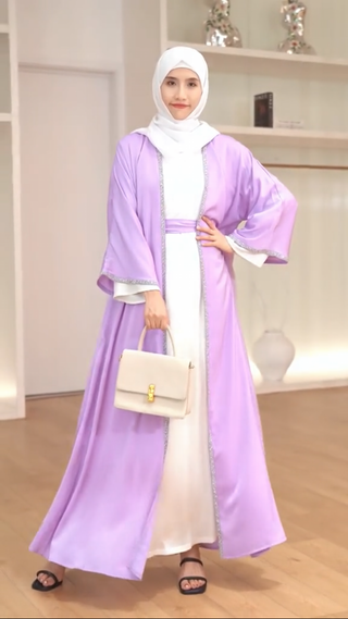 058#Women Sequins Luxury Modest Wear Islamic Clothing Dubai Abaya