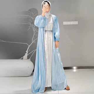 1266#2 piece elegant modest Muslim women white dinner party evening kaftan dresses