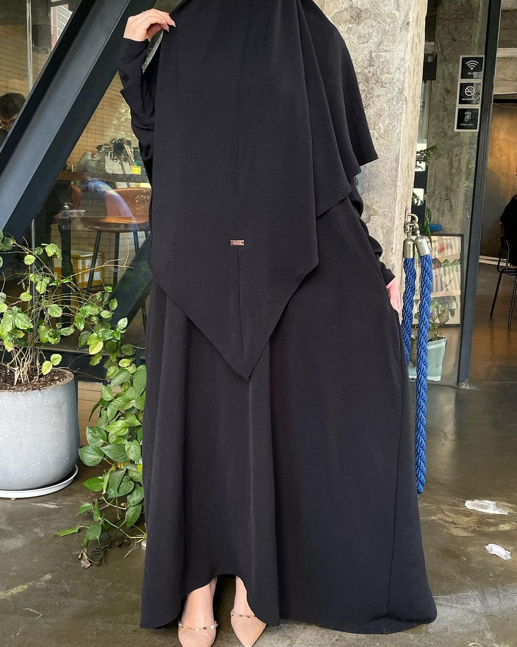 1008#Modest khimar hijab abaya 2 pcs crepe sets Jilbab_ prayer abayas