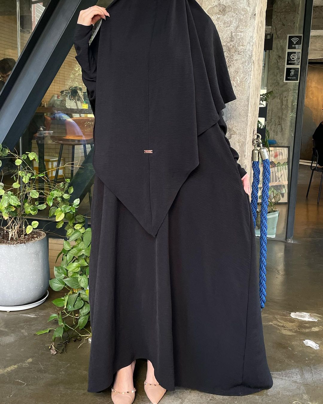 1008#Modest khimar hijab abaya 2 pcs crepe sets Jilbab_ prayer abayas
