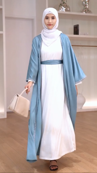 058#Women Sequins Luxury Modest Wear Islamic Clothing Dubai Abaya