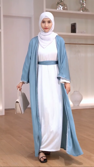 058#Women Sequins Luxury Modest Wear Islamic Clothing Dubai Abaya