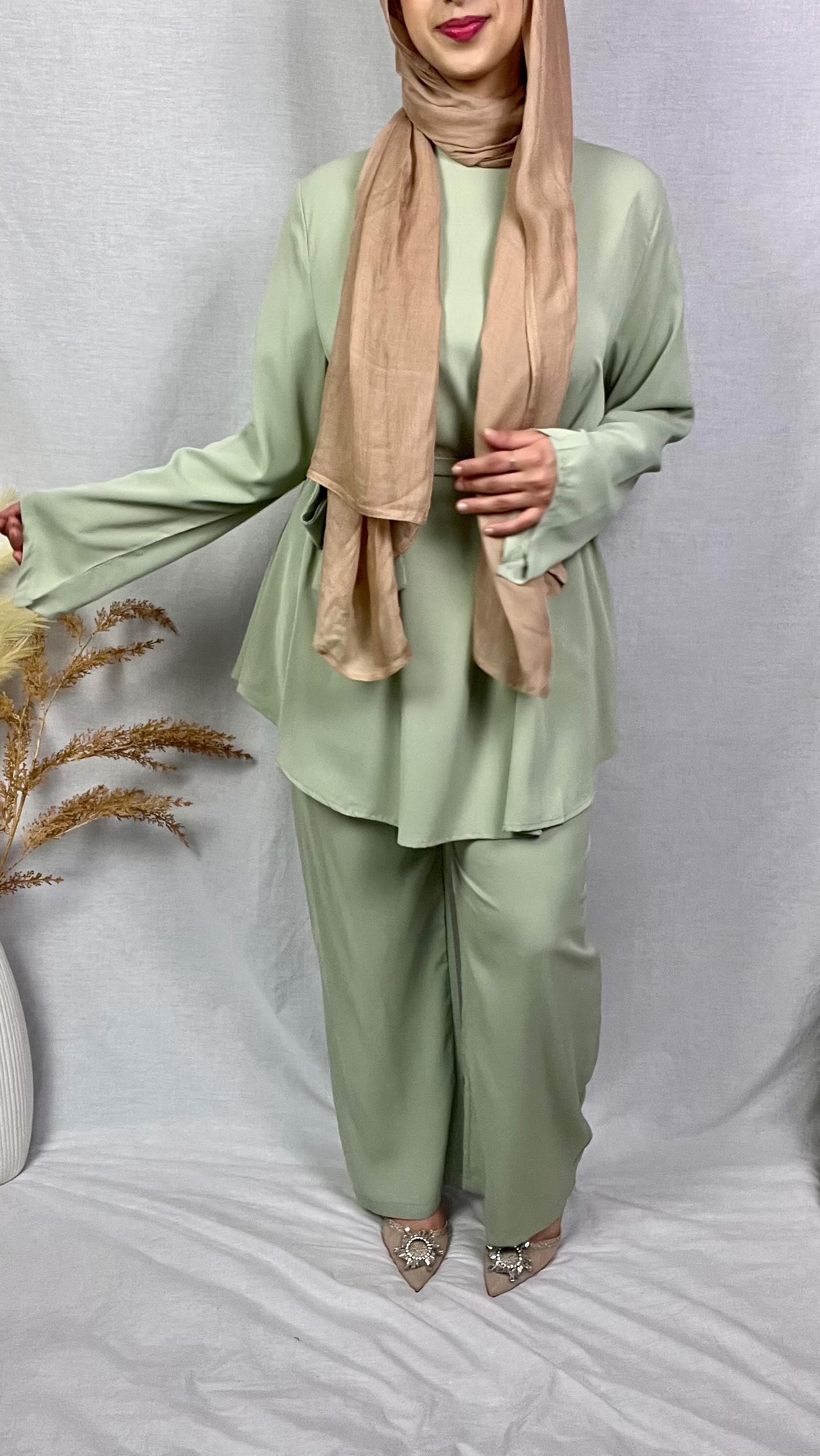2272# Solid color popular office sets long sleeve blouse loose wide leg pant 2 pieces sets