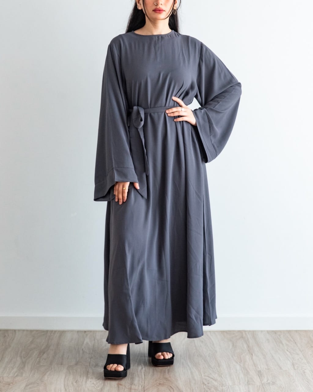 6394#On Sale Hot Sell Popular Simple Nida Abaya Long Dress Color Dresses