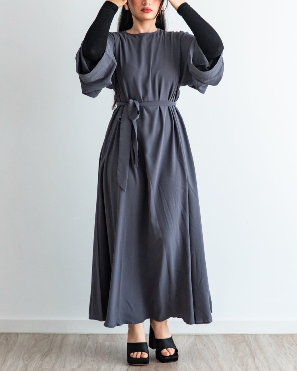 6394#On Sale Hot Sell Popular Simple Nida Abaya Long Dress Color Dresses