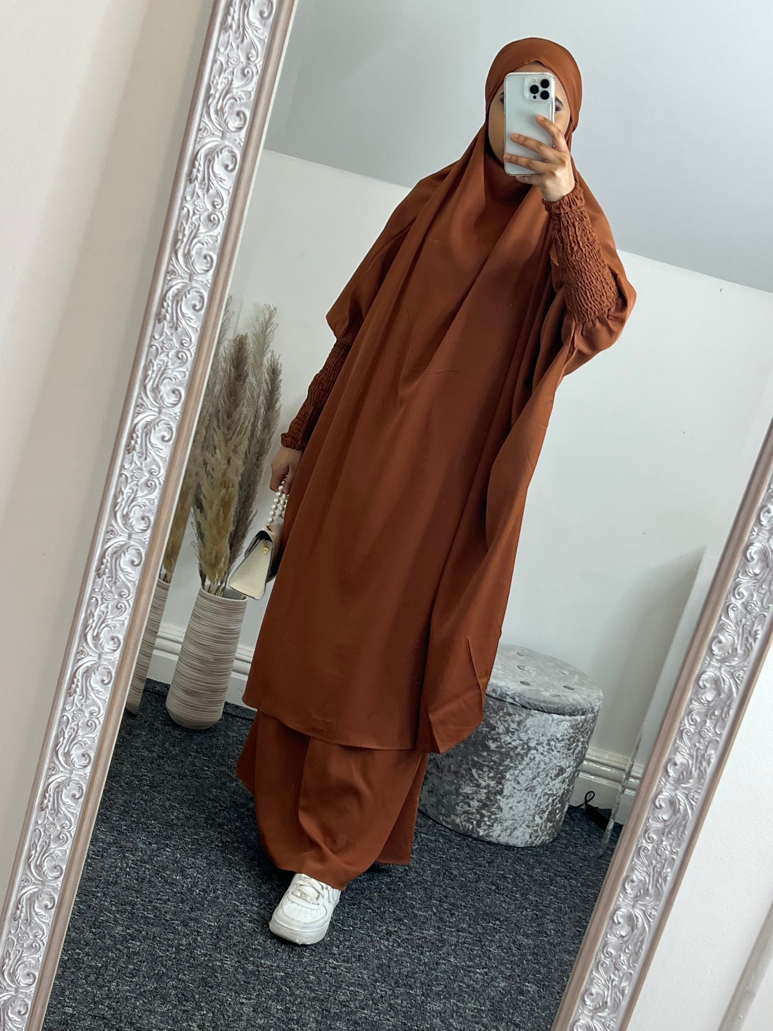 1459#Arabic Abaya Muslim Dresses dubai 2 piece set Nida Prayer Abaya