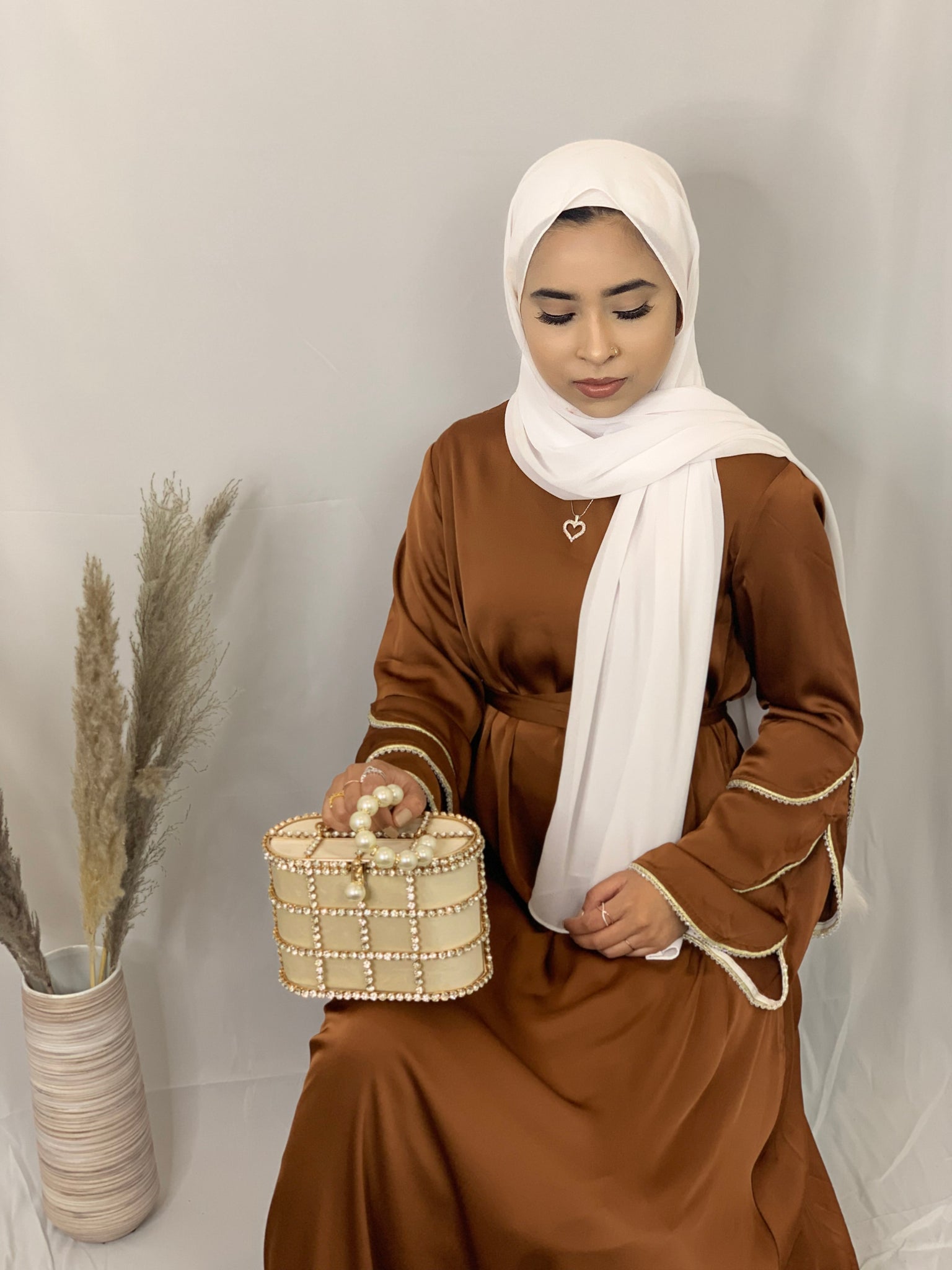 1220#Elegant Long Sleeves Long Dress Render Casual Muslin Women Dress
