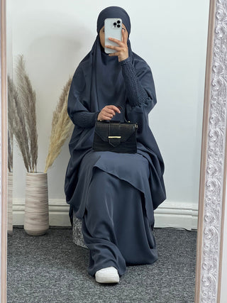 1459#Arabic Abaya Muslim Dresses dubai 2 piece set Nida Prayer Abaya