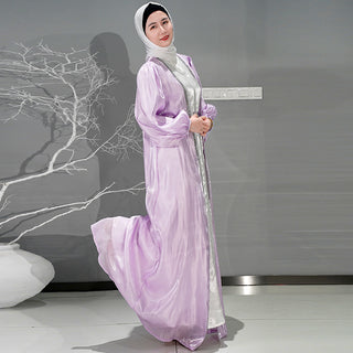 1266#2 piece elegant modest Muslim women white dinner party evening kaftan dresses