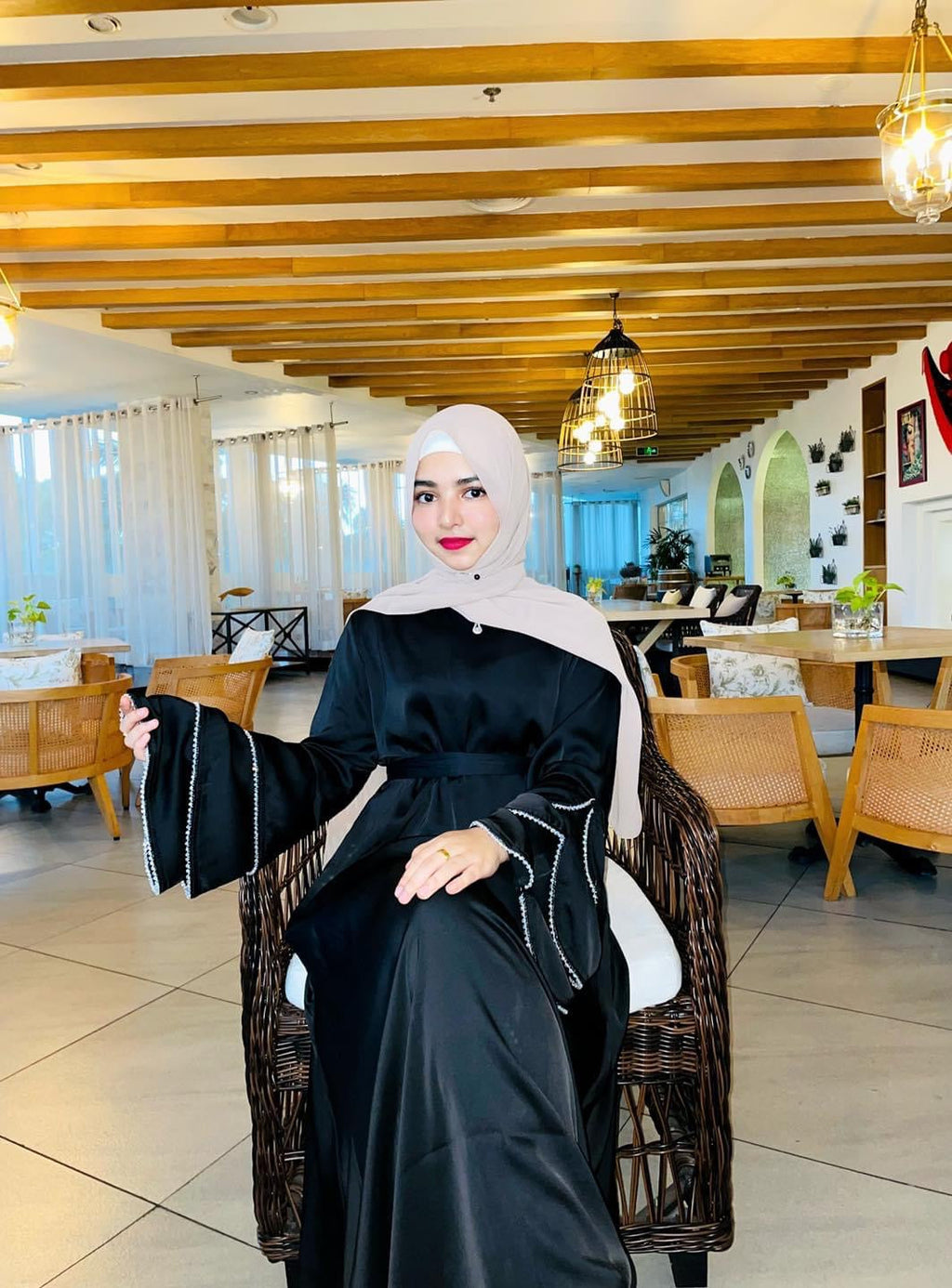1220#Elegant Long Sleeves Long Dress Render Casual Muslin Women Dress
