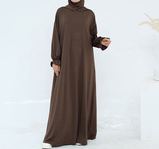 1958# One Piece Jersey Prayer Hoodie Abaya Breathable Traditional Islamic Clothing for Women for Eid Ramadan Prayers