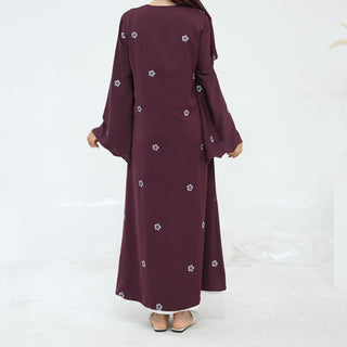 1027#Wholesale Clothing Embroidery Bowknot Cardigan Islamic Clothing