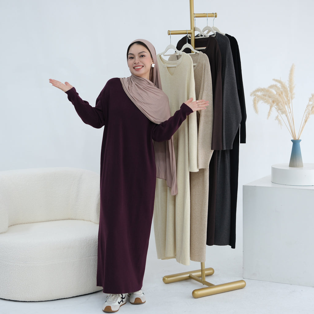 M011# Wholesale Winter Knit Fabric Abaya Spring/ Autumn Traditional Muslim Clothing Accessories