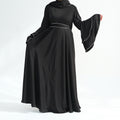 1935#2025 Luxury Modest Women's Abaya Muslim Dresses High Quality Double Layered Bell Sleeves With Crystals for EID Ramadan