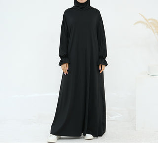 1958# One Piece Jersey Prayer Hoodie Abaya Breathable Traditional Islamic Clothing for Women for Eid Ramadan Prayers