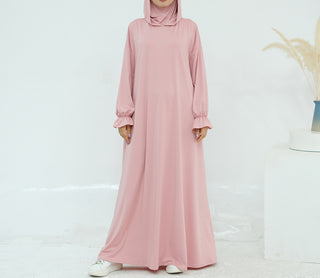 1958# One Piece Jersey Prayer Hoodie Abaya Breathable Traditional Islamic Clothing for Women for Eid Ramadan Prayers