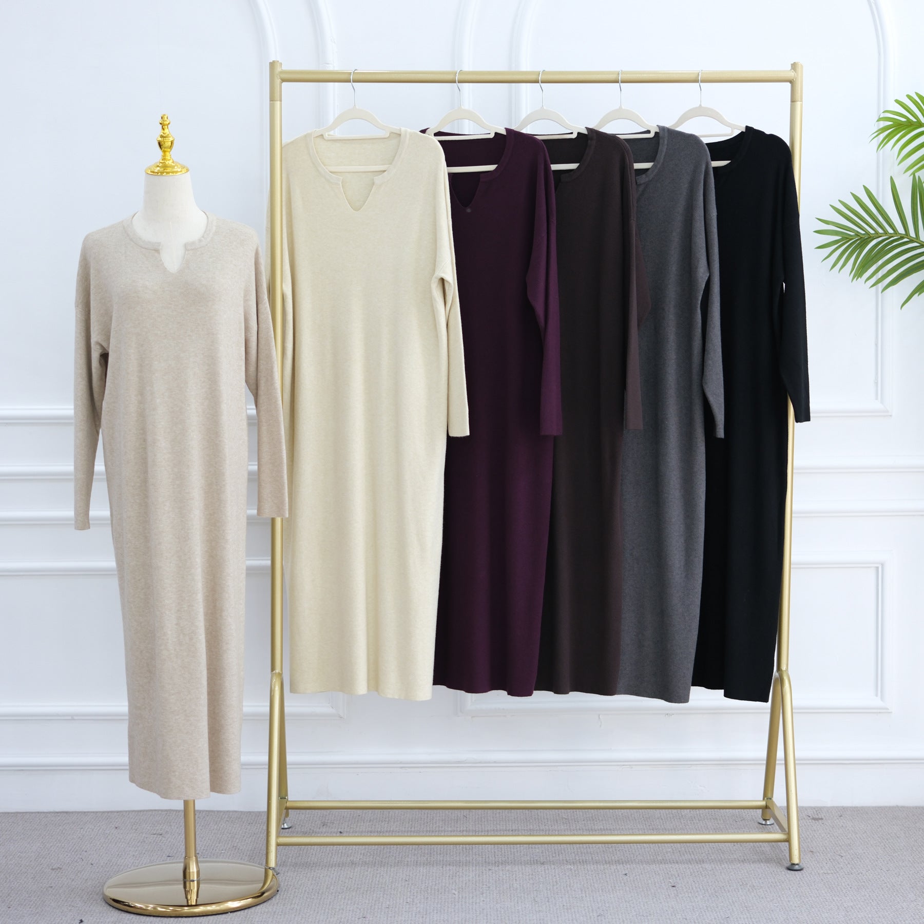 M011# Wholesale Winter Knit Fabric Abaya Spring/ Autumn Traditional Muslim Clothing Accessories