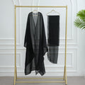 1026#2pc Set with Hijab Summer Kimono Open Kaftan Cardigan Modest Evening Party Dress Abaya