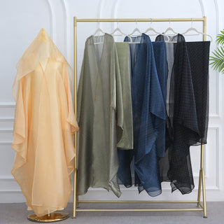 1026#2pc Set with Hijab Summer Kimono Open Kaftan Cardigan Modest Evening Party Dress Abaya