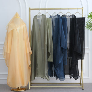 1026#2pc Set with Hijab Summer Kimono Open Kaftan Cardigan Modest Evening Party Dress Abaya