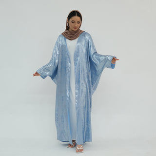 1796#Luxury Shiny Abaya Design Kimono Kaftan Open Abaya Women Muslim Dress Cardigan