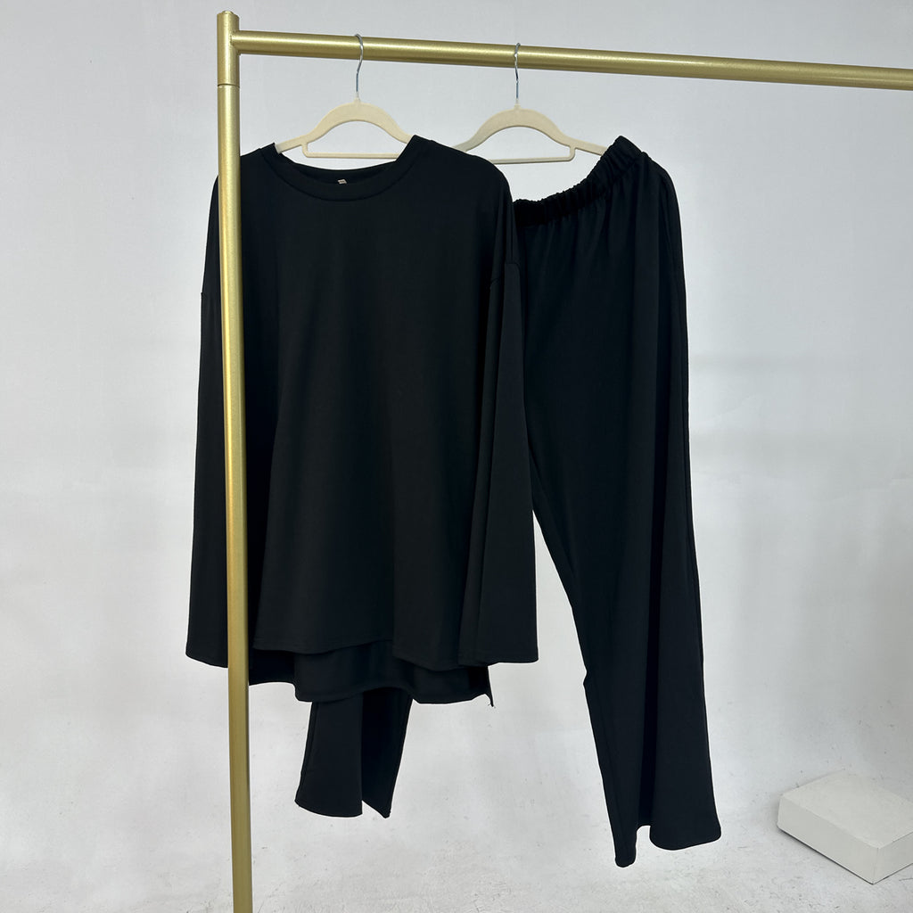 1894#New Suit Islamic Clothing 2 Piece Set Casual Style Elegant Suit Pants Set Muslim Women Modest Muslim Pants Top Set