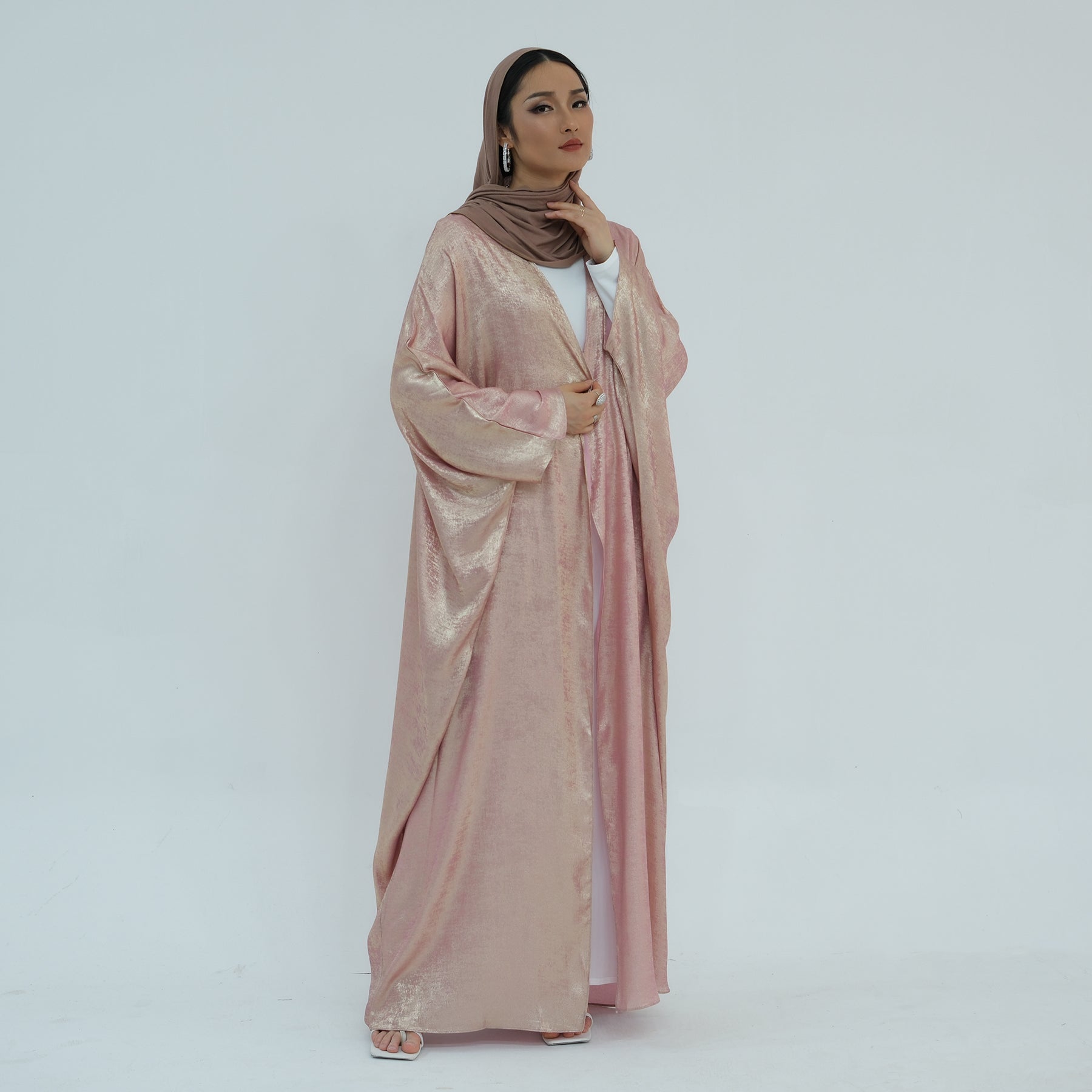 1796#Luxury Shiny Abaya Design Kimono Kaftan Open Abaya Women Muslim Dress Cardigan