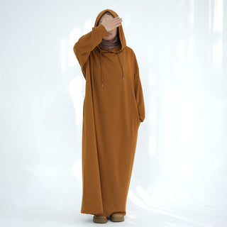 1921#New Hoodie Abaya Daily Wear Sweatshirt Abaya Casual Dresses Plain Loose Women Abaya