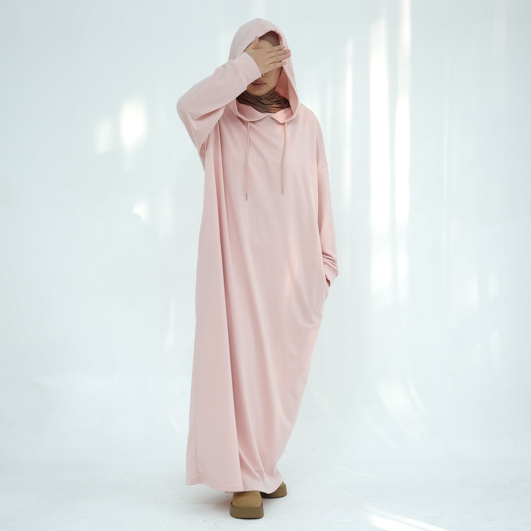1921#New Hoodie Abaya Daily Wear Sweatshirt Abaya Casual Dresses Plain Loose Women Abaya