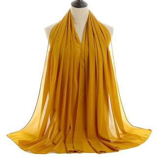 YW16#Long Muslim Shawl Plain Chiffon Simple Scarf