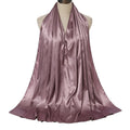 YW146#High-quality women's solid color satin imitation silk long scarf