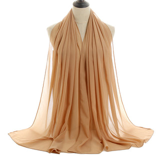 YW16#Long Muslim Shawl Plain Chiffon Simple Scarf