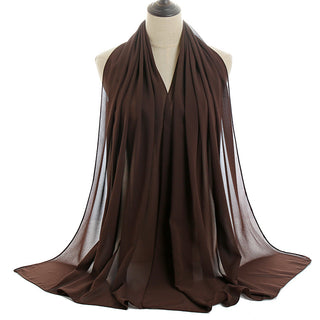 YW16#Long Muslim Shawl Plain Chiffon Simple Scarf