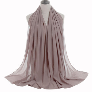 YW16#Long Muslim Shawl Plain Chiffon Simple Scarf