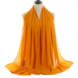 YW16#Long Muslim Shawl Plain Chiffon Simple Scarf