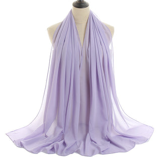 YW16#Long Muslim Shawl Plain Chiffon Simple Scarf