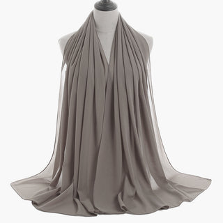 YW16#Long Muslim Shawl Plain Chiffon Simple Scarf