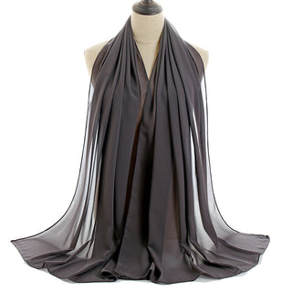 YW16#Long Muslim Shawl Plain Chiffon Simple Scarf