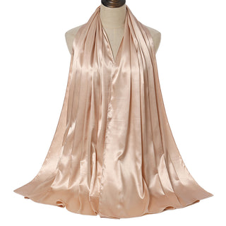 YW146#High-quality women's solid color satin imitation silk long scarf