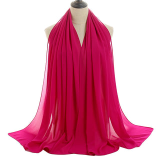 YW16#Long Muslim Shawl Plain Chiffon Simple Scarf