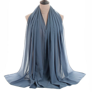 YW16#Long Muslim Shawl Plain Chiffon Simple Scarf