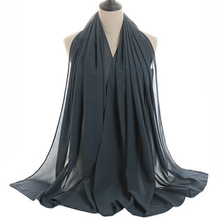 YW16#Long Muslim Shawl Plain Chiffon Simple Scarf