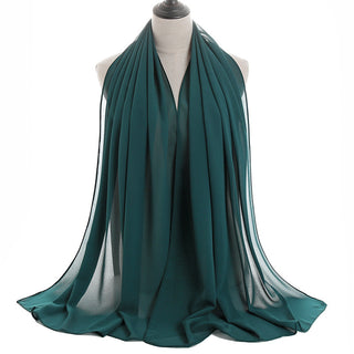 YW16#Long Muslim Shawl Plain Chiffon Simple Scarf