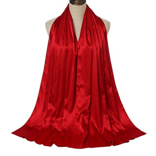 YW146#High-quality women's solid color satin imitation silk long scarf