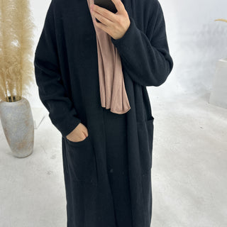 LR906+LR907#Sweater Modest Islamic Clothing Winter Women Muslim Dress and Cardigan  Kimono Abaya