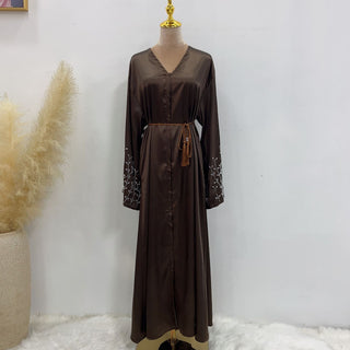 1612#Dubai Abaya Luxury Abaya with Handmade Beads Women Muslim Dress