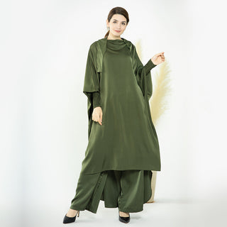 1572#Ladies Ramadan Islamic Clothing Two-Pieces Top and Pants Set