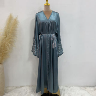 1612#Dubai Abaya Luxury Abaya with Handmade Beads Women Muslim Dress